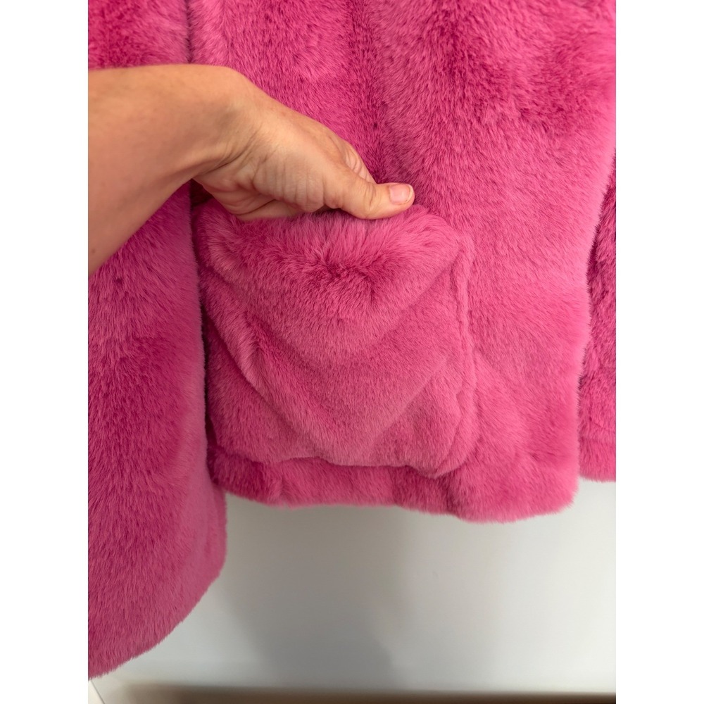 Jakke Traci cropped faux fur coat bubblegum pink size 8 Free People NWT - Picture 4 of 9